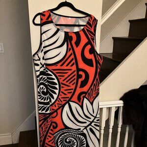 Polynesian Style Maxi Dress Plus Sized